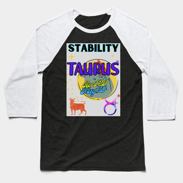 Astrology signs Taurus symbols Baseball T-Shirt by TopSea